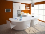 Белые кухни с радиусными фасадами